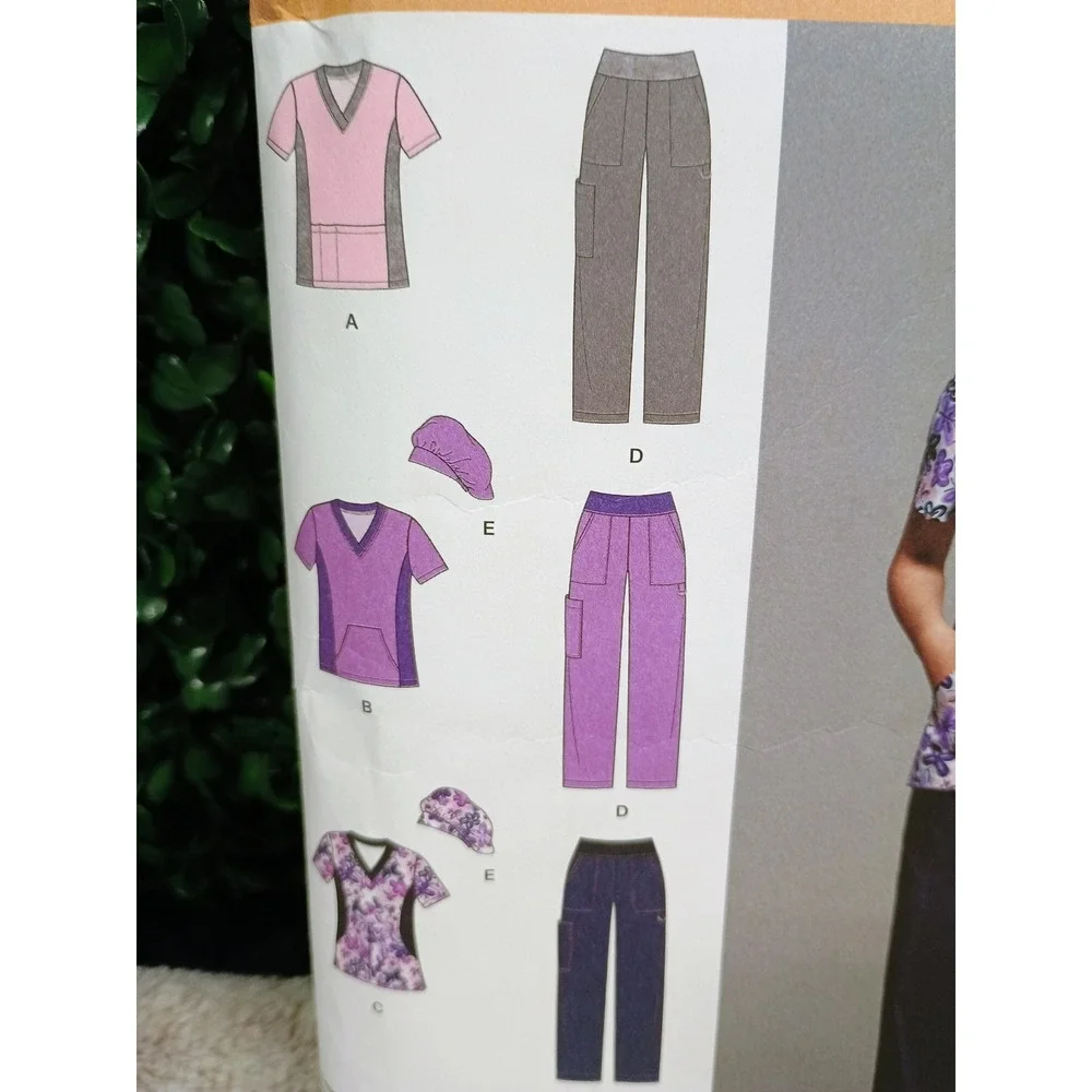 Simplicity 1020 BB Sewing‎ Pattern Medical Scrubs Top Pants Hat Size 20W-28W